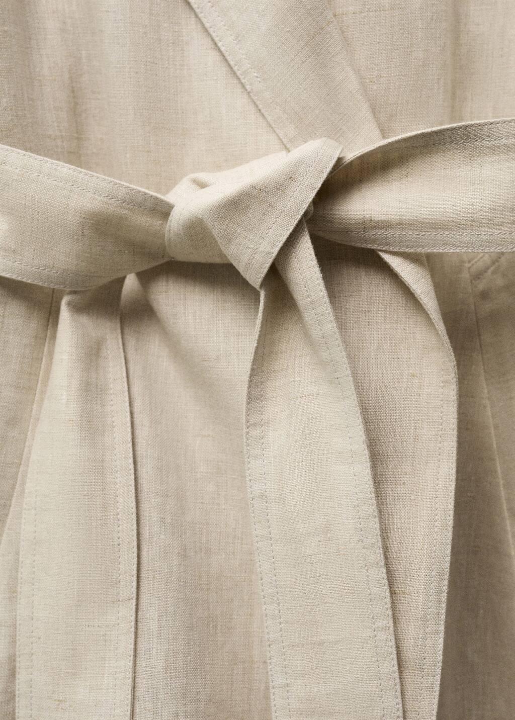 LT PASTEL GREY Linen trench coat with pronounced lapels, , large image number 5