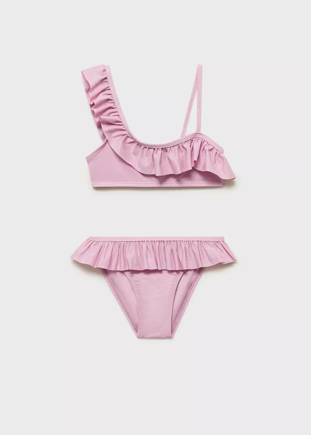 Pink Ruffled Bikini, Kids Girl, , medium
