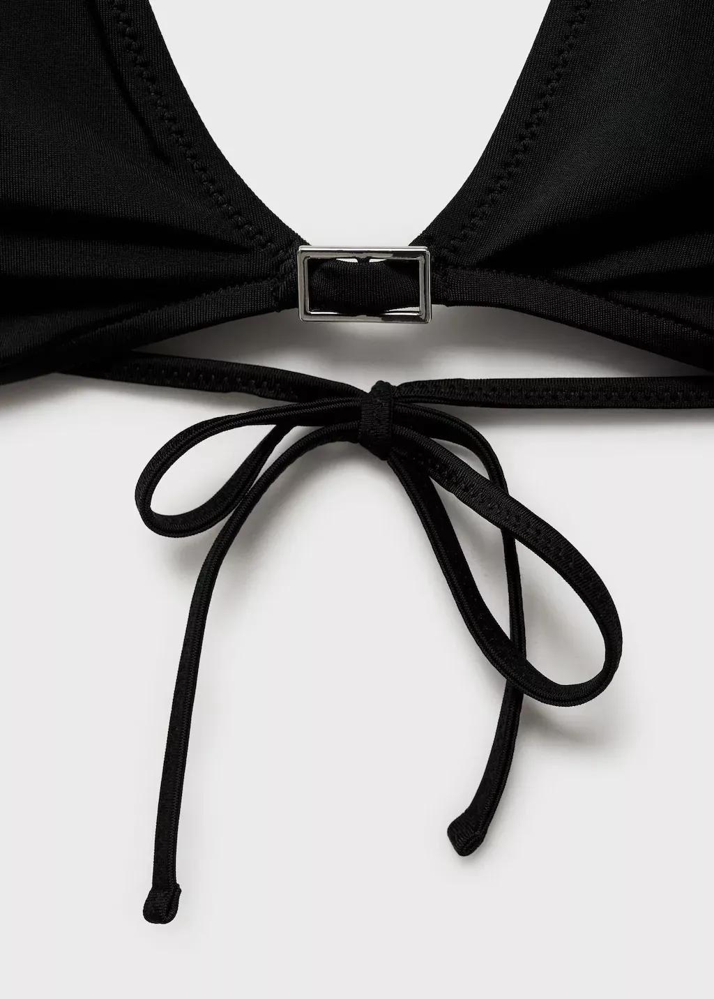 BLACK Halter bikini top with buckle detail, , large image number 3