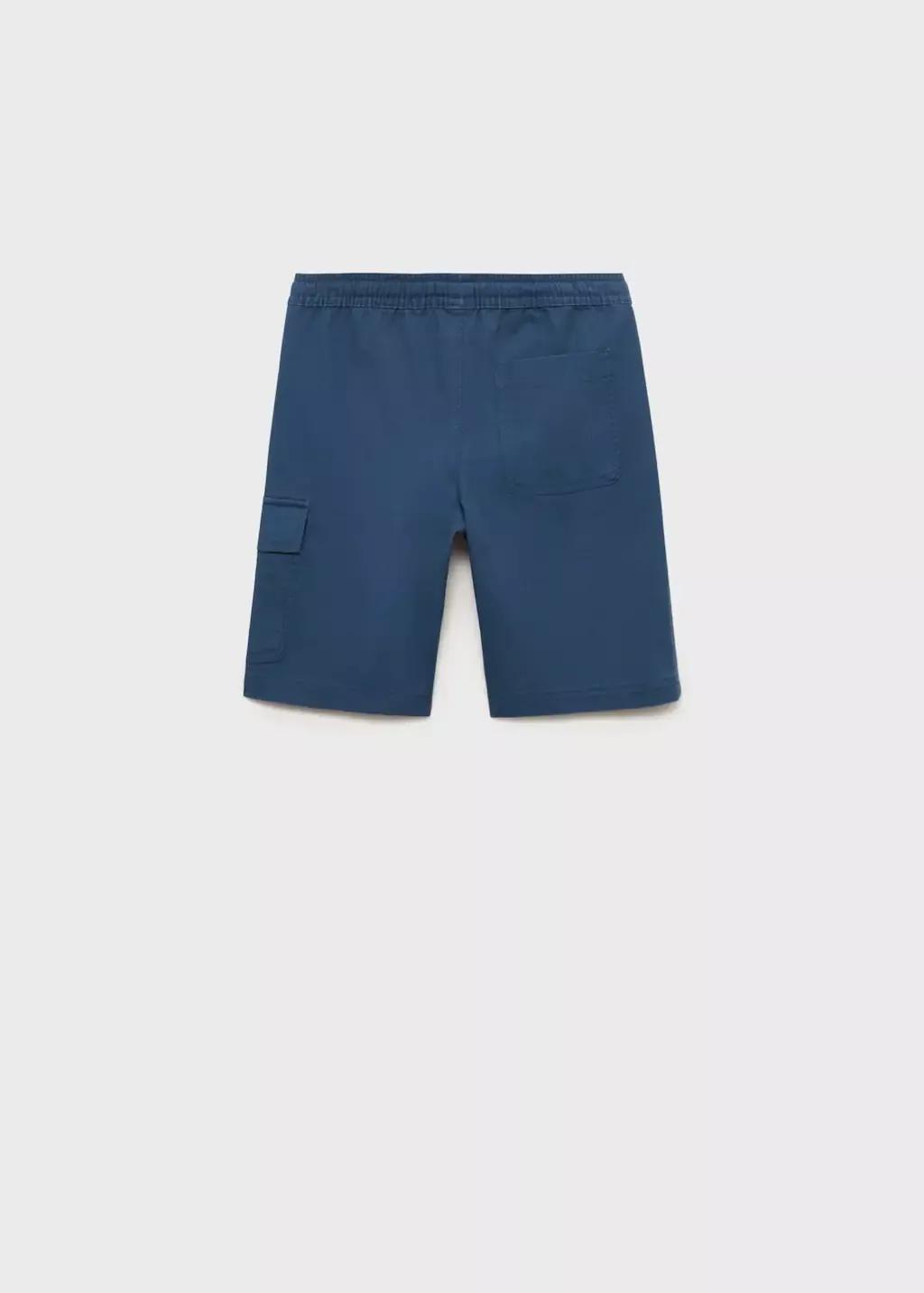 Blue Cargo Pockets Bermuda Shorts, Kids Boy, , large image number 1