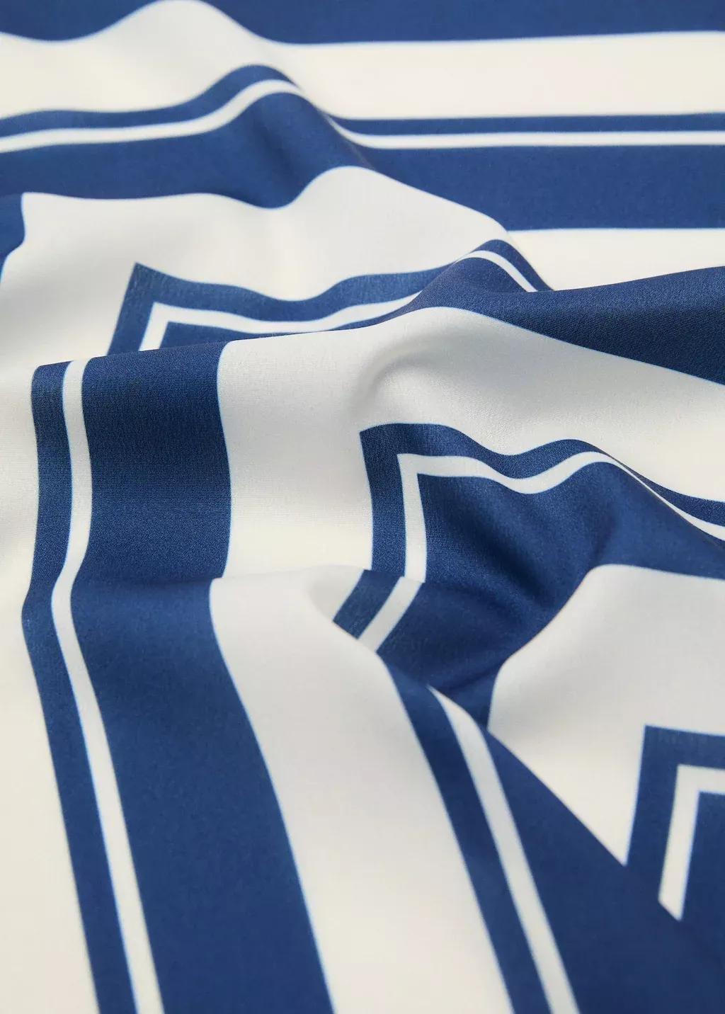 Navy Abstract Stripe-Print Scarf, Navy, large image number 0