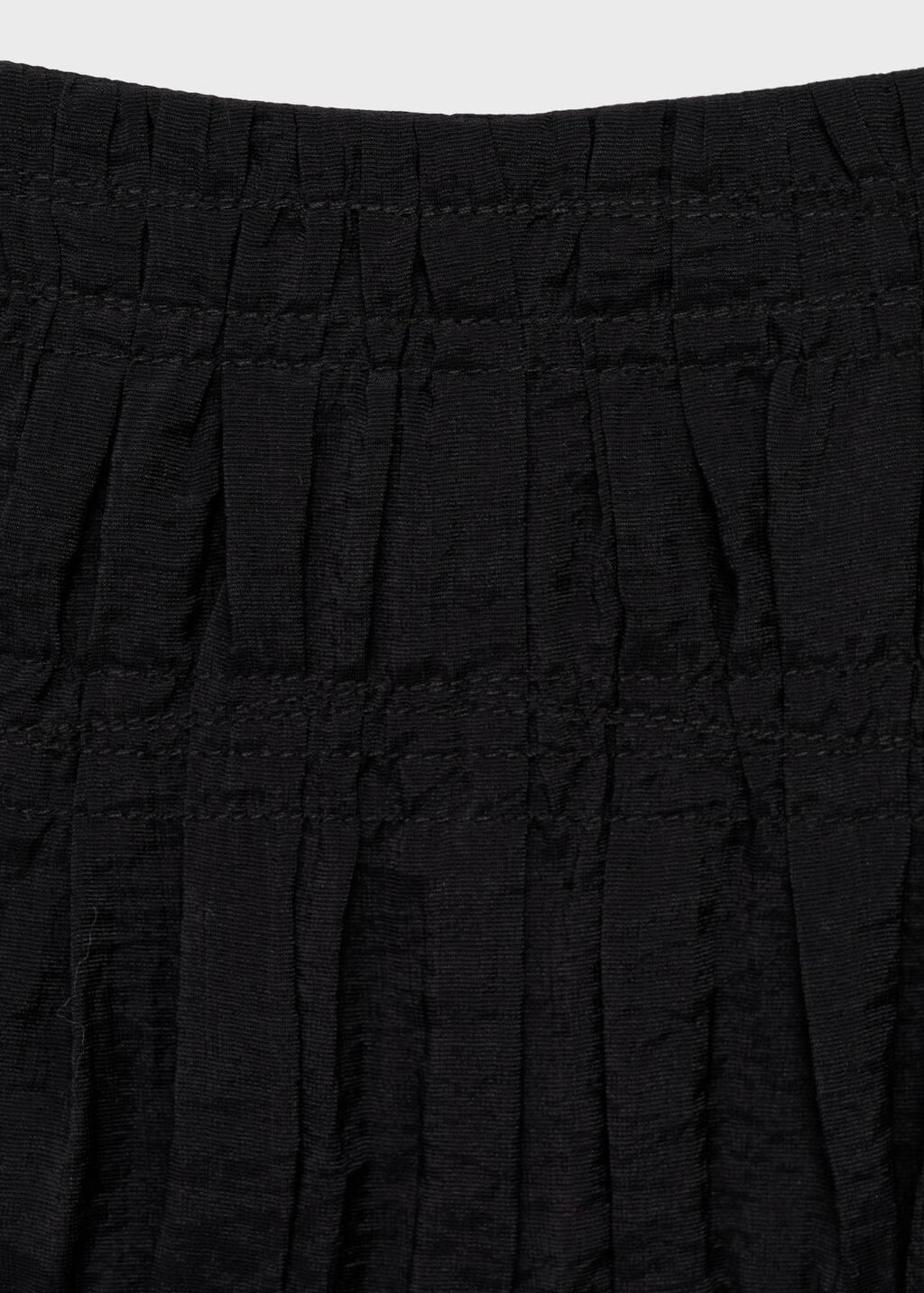 Black Gathered Midi-Skirt, , large image number 2