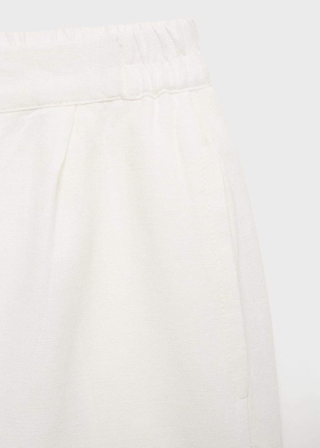 WHITE Elastic waist shorts, Kids Girl, , large image number 2