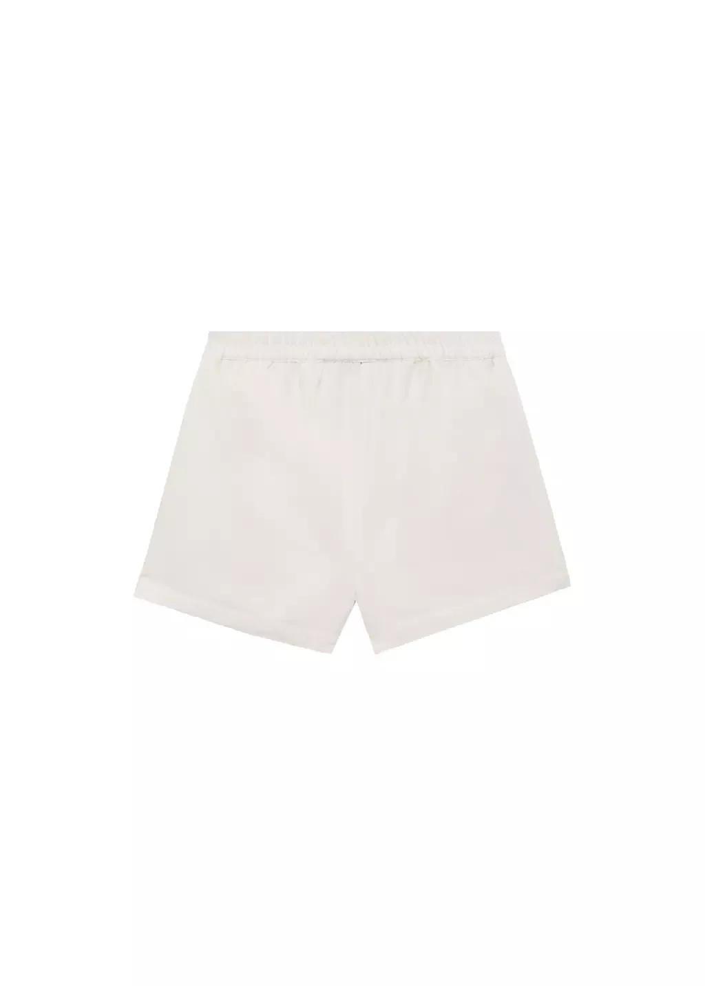 WHITE Elastic waist shorts, Kids Girl, , large image number 3