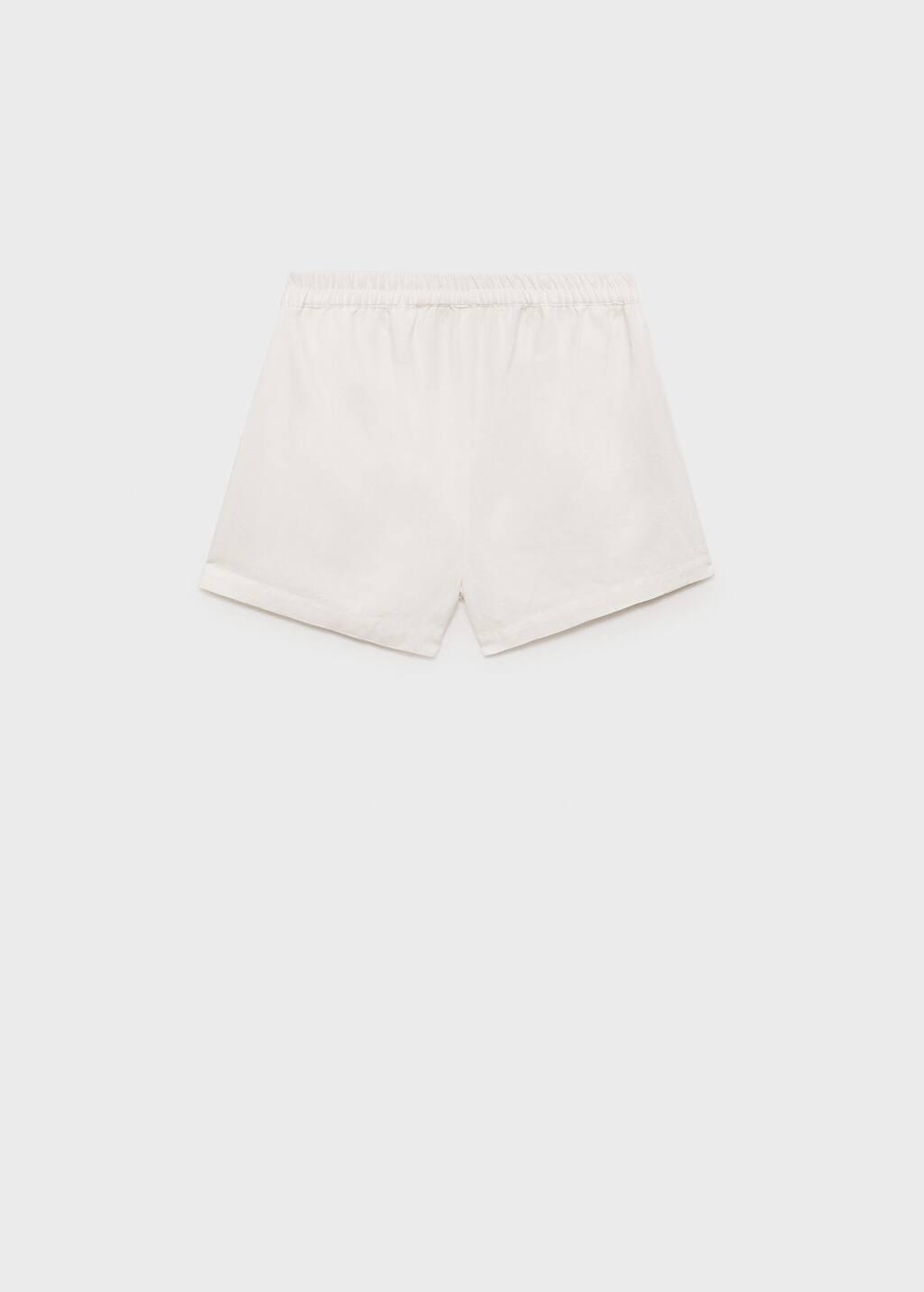 WHITE Elastic waist shorts, Kids Girl, , large image number 4