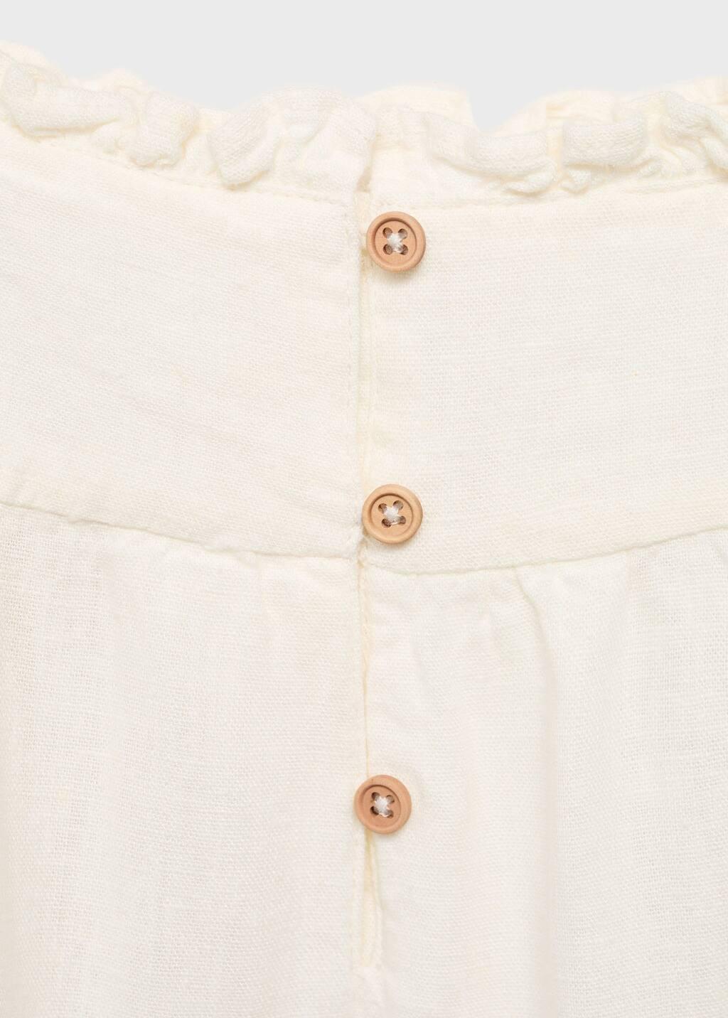 WHITE Ruffled linen dress, Kids Girl, , large image number 1