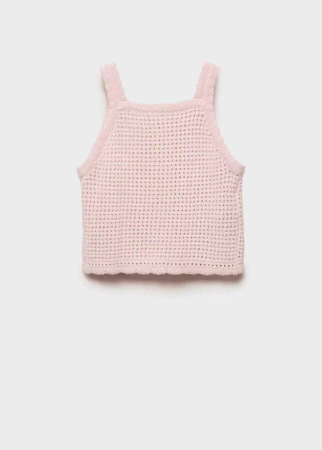 Pink Lt Pastel Buttoned Knit Top, Kids Girl, , large image number 4