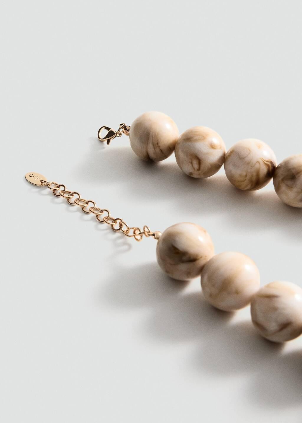 Beige Maxi Ball Necklace, Light Beige, large image number 0