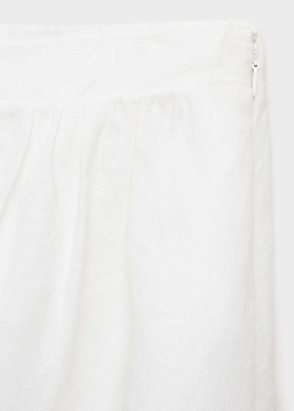 WHITE Flared linen skirt, , large image number 5