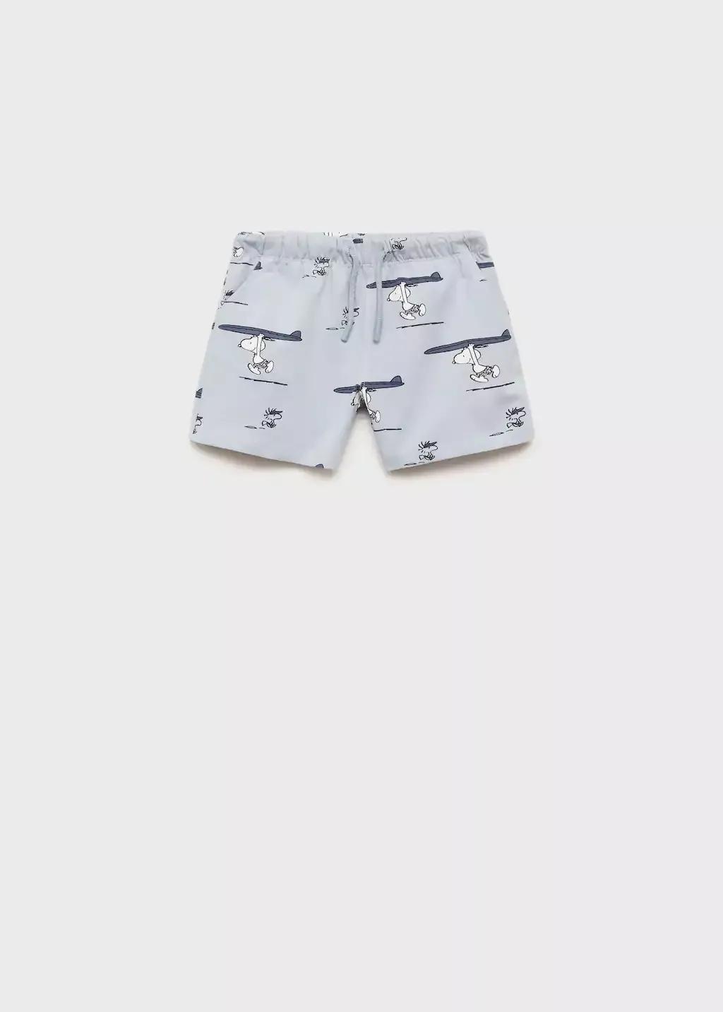 LT-PASTEL BLUE Snoopy bermuda shorts, Baby Boy, , large image number 0