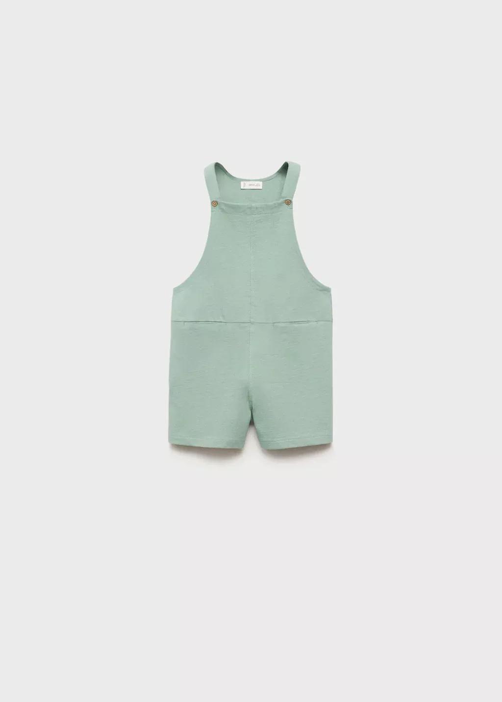 Green Short Cotton Dungarees, Baby Boy, , large image number 0