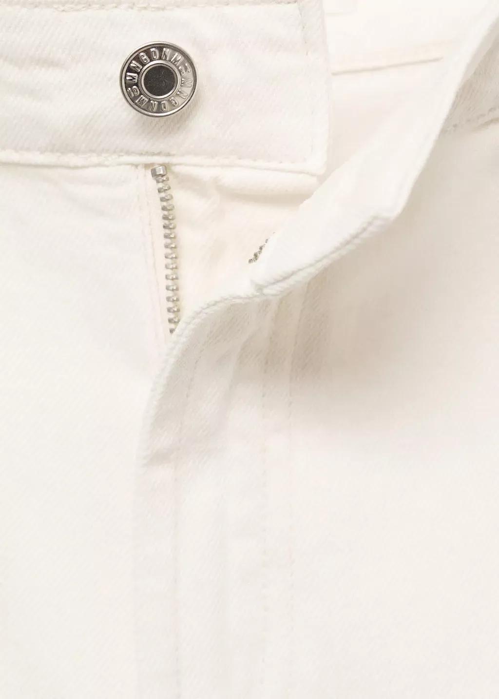 NATURAL WHITE Mid-rise denim bermuda shorts with pleats, , large image number 2