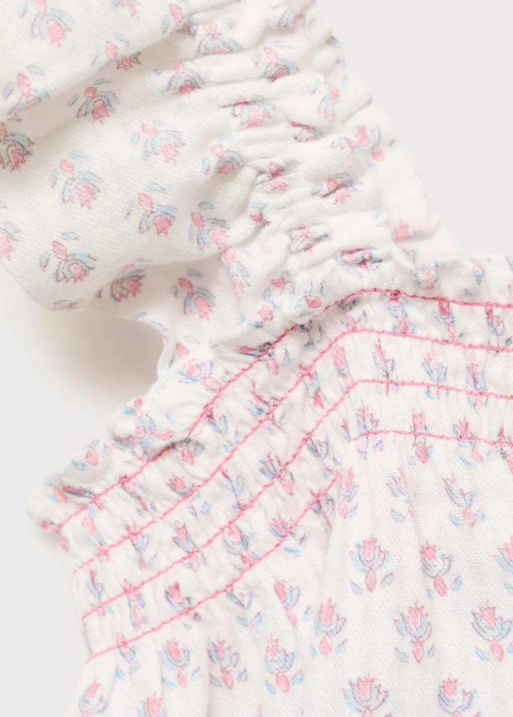 White Ruffled Embroidered Blouse, Baby Girl, , large image number 1