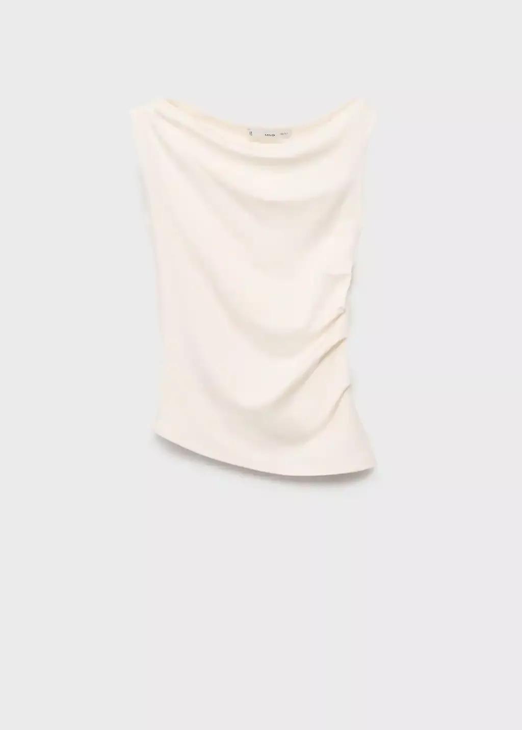 Beige Asymmetrical Modal Top, , large image number 3