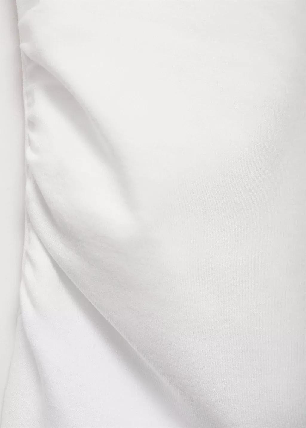 White Asymmetrical Draped Top, , large image number 4