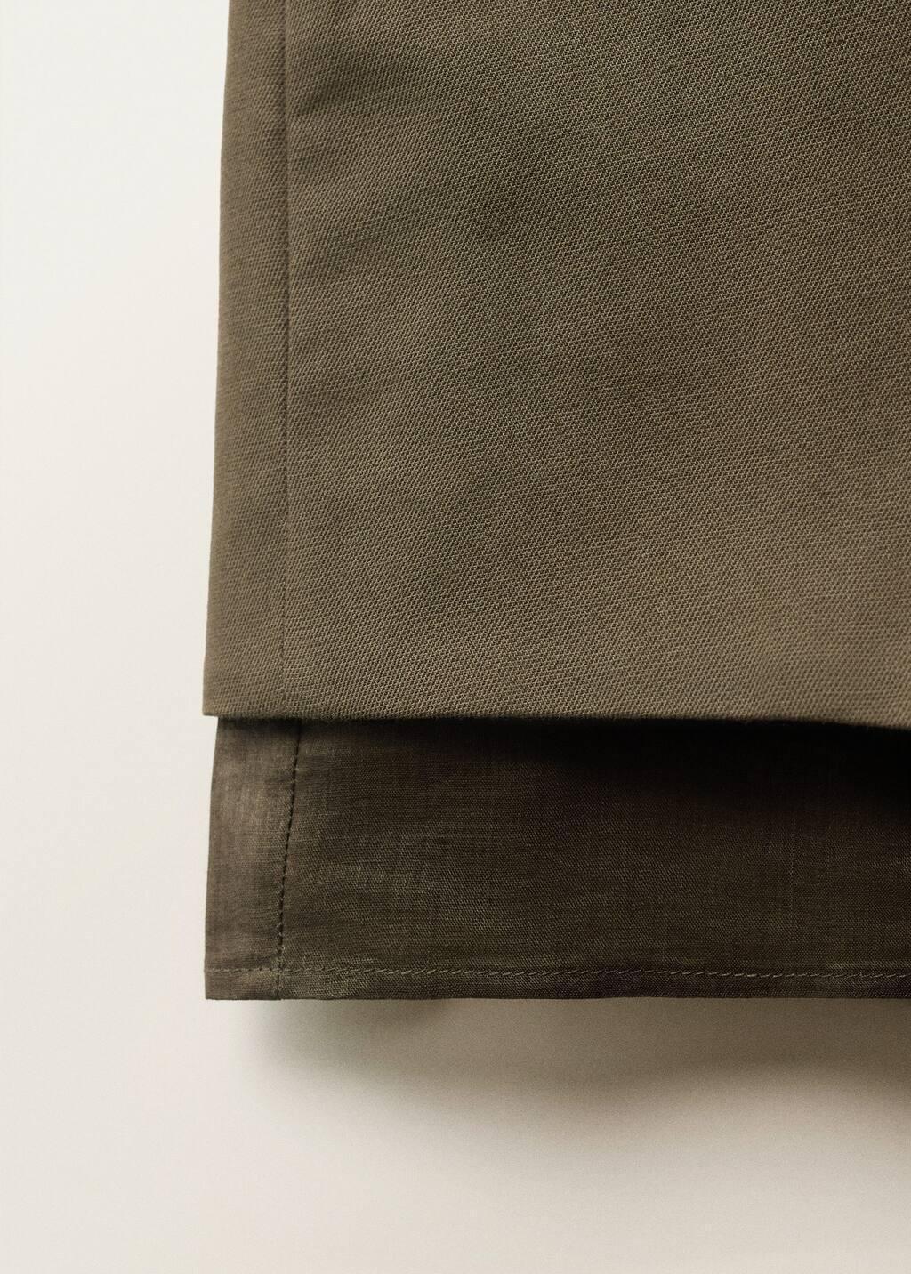 LIGHT BEIGE Combined linen-blend shorts, , large image number 4