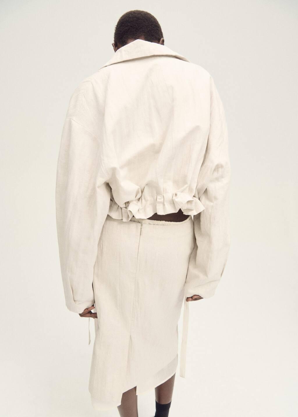 Grey Lt Pastel Linen-Blend Cropped Jacket, , large image number 6