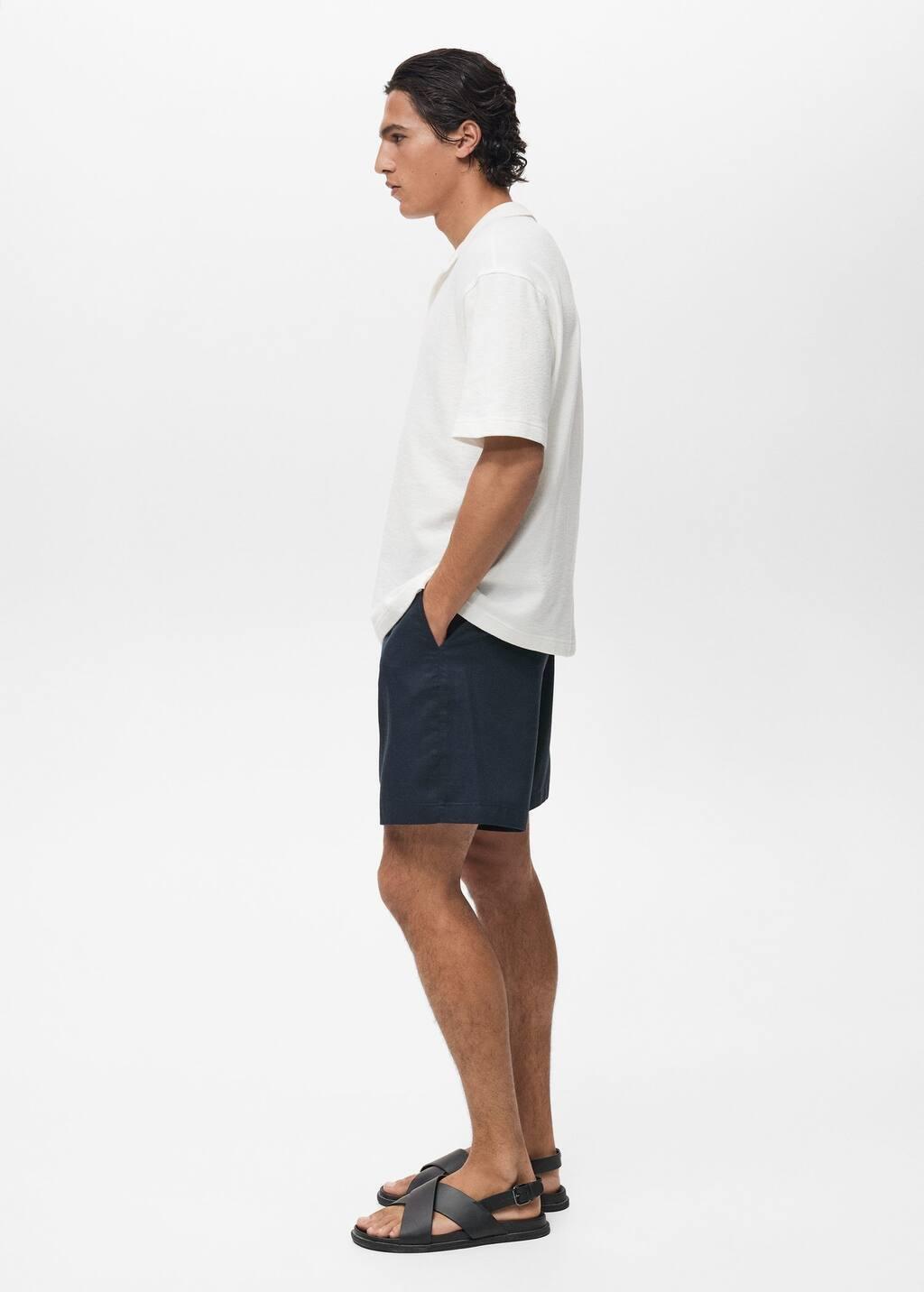 NAVY Slim-fit fluid bermuda shorts, , large image number 2