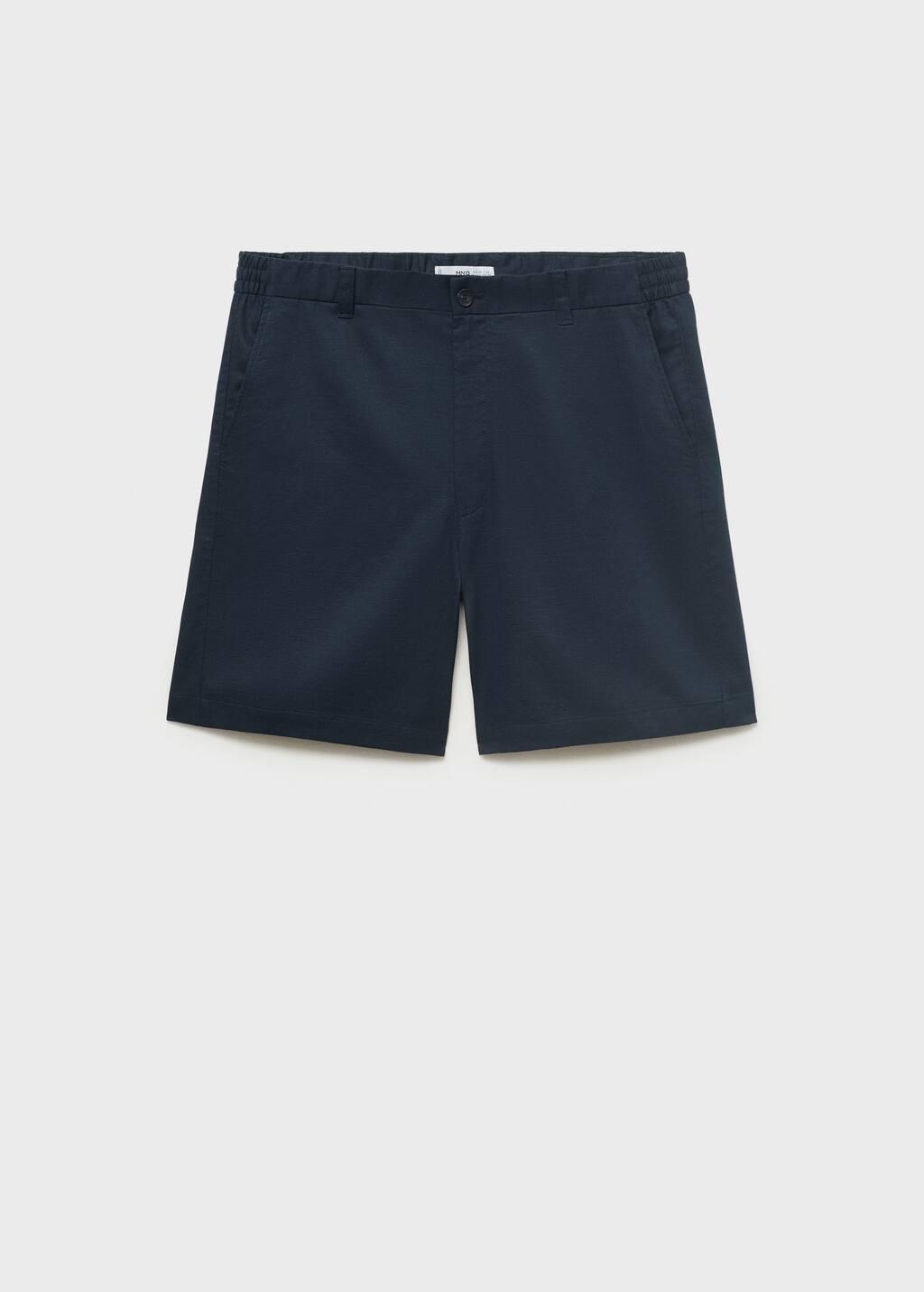 NAVY Slim-fit fluid bermuda shorts, , large image number 3