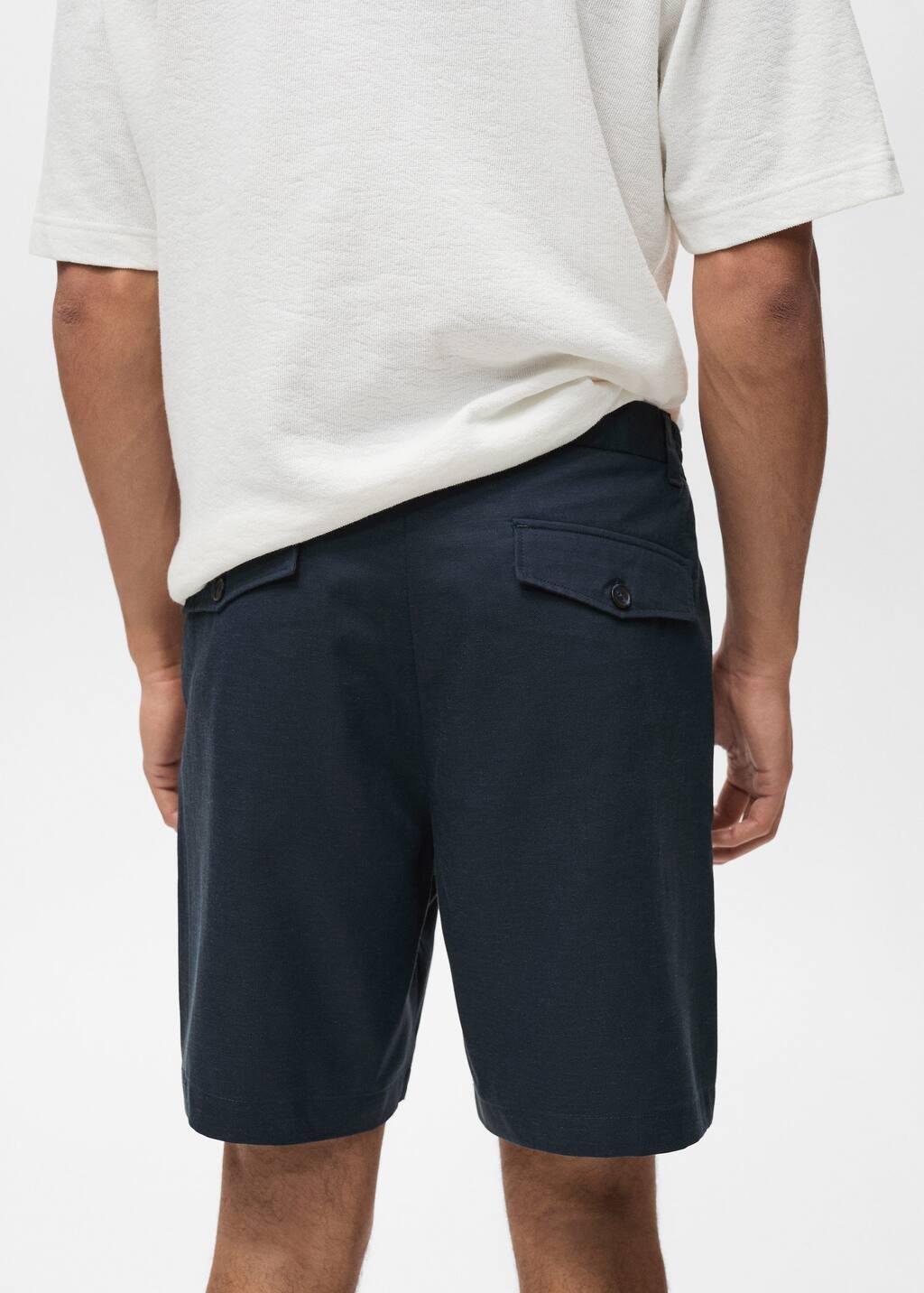 NAVY Slim-fit fluid bermuda shorts, , large image number 4
