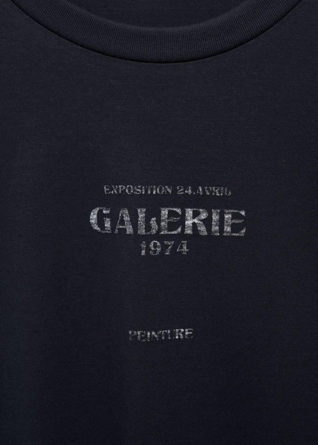 Navy Short-Sleeved Printed T-Shirt, , large image number 5