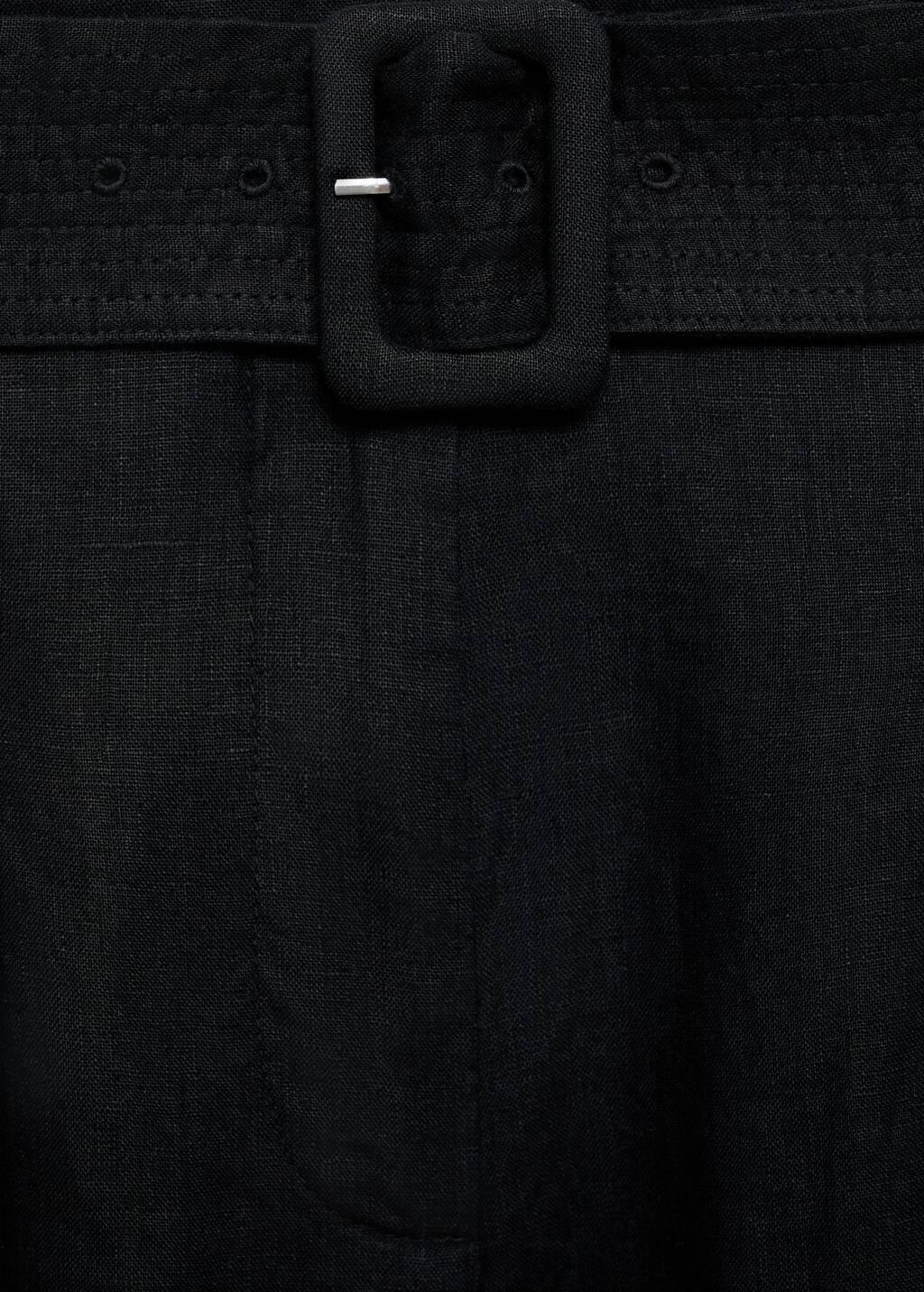 BLACK Belt linen-blend Bermuda shorts, , large image number 2