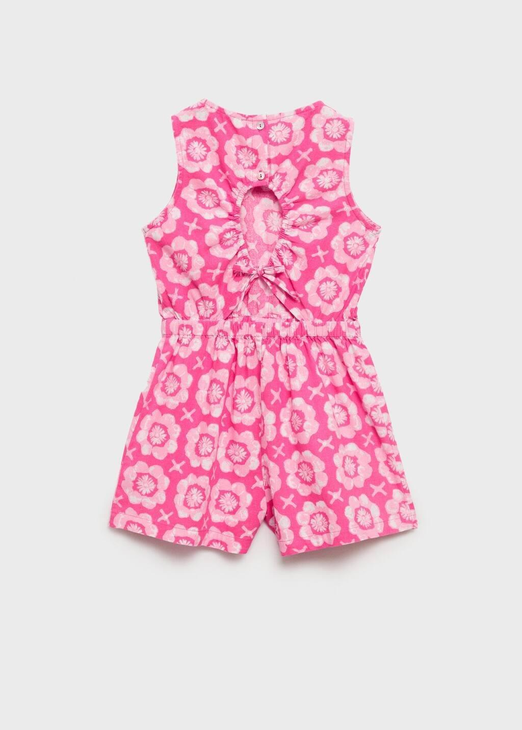 PINK Linen-blend printed jumpsuit, Kids Girl, , large image number 1