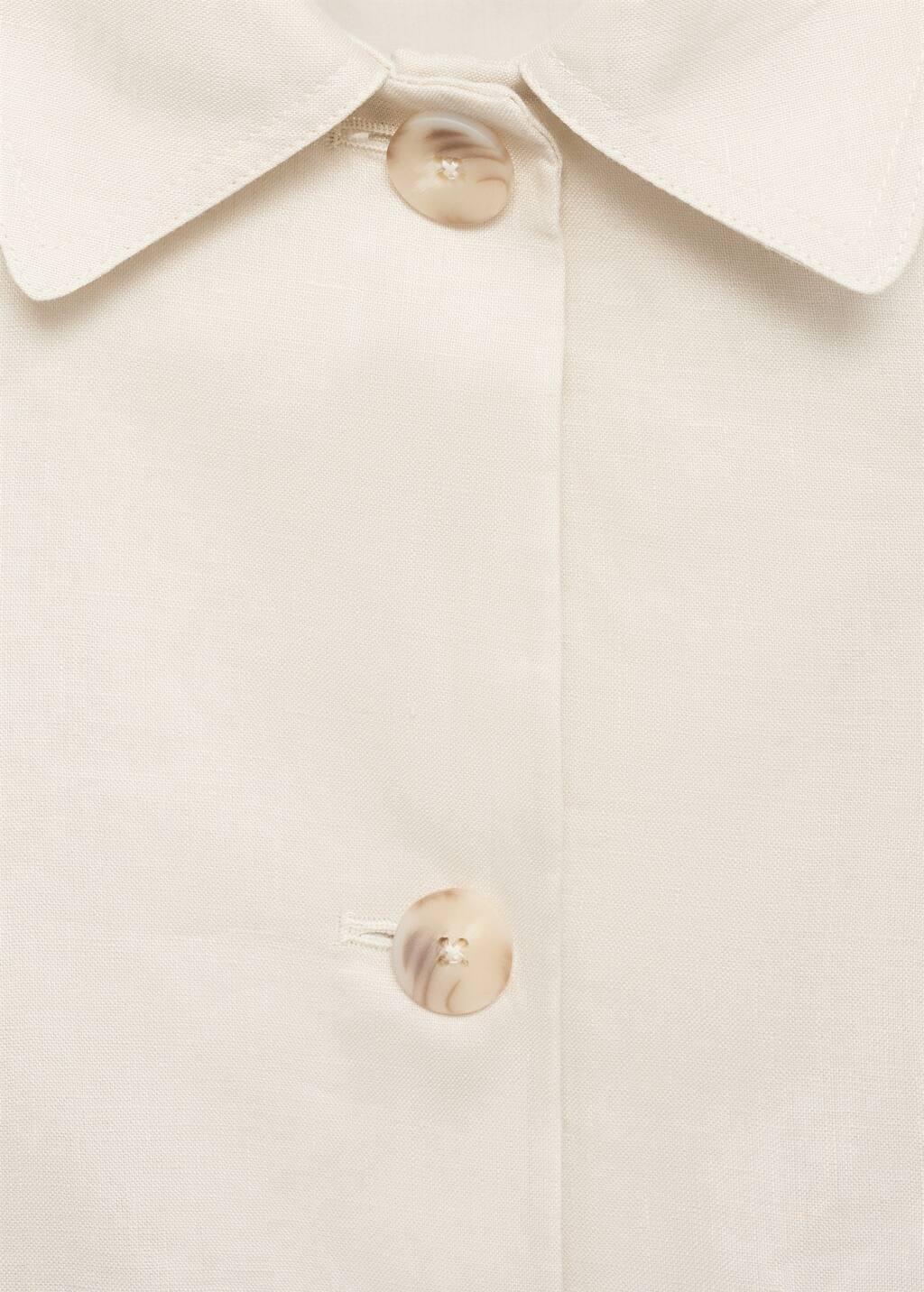 Beige Pocket Linen-Blend Jacket, , large image number 4