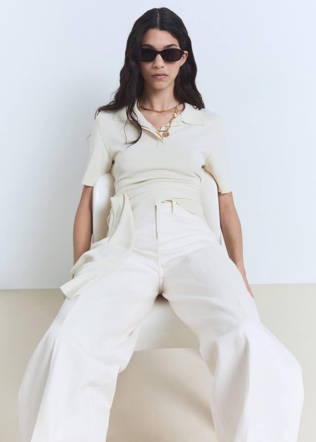 WHITE High-rise wideleg jeans, , large image number 2