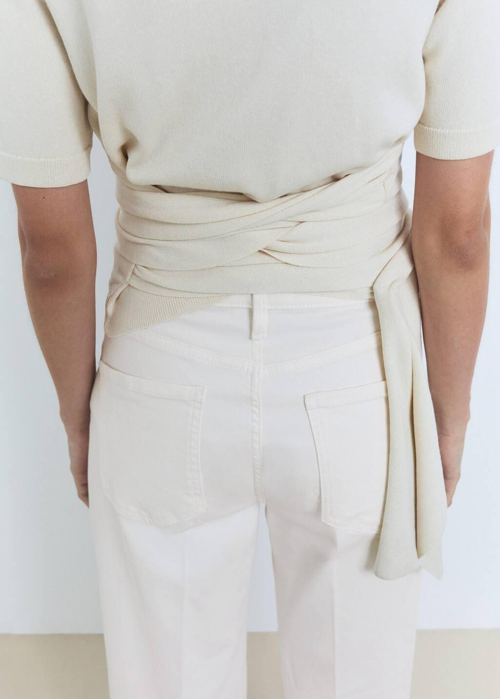 WHITE High-rise wideleg jeans, , large image number 4