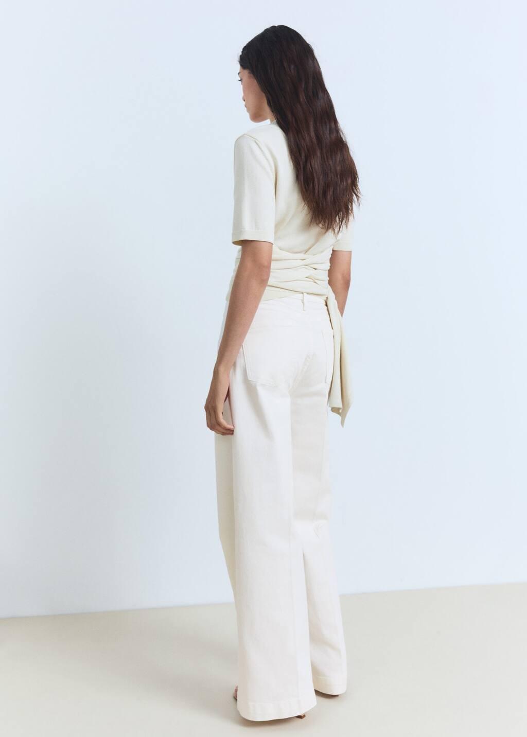 WHITE High-rise wideleg jeans, , large image number 6
