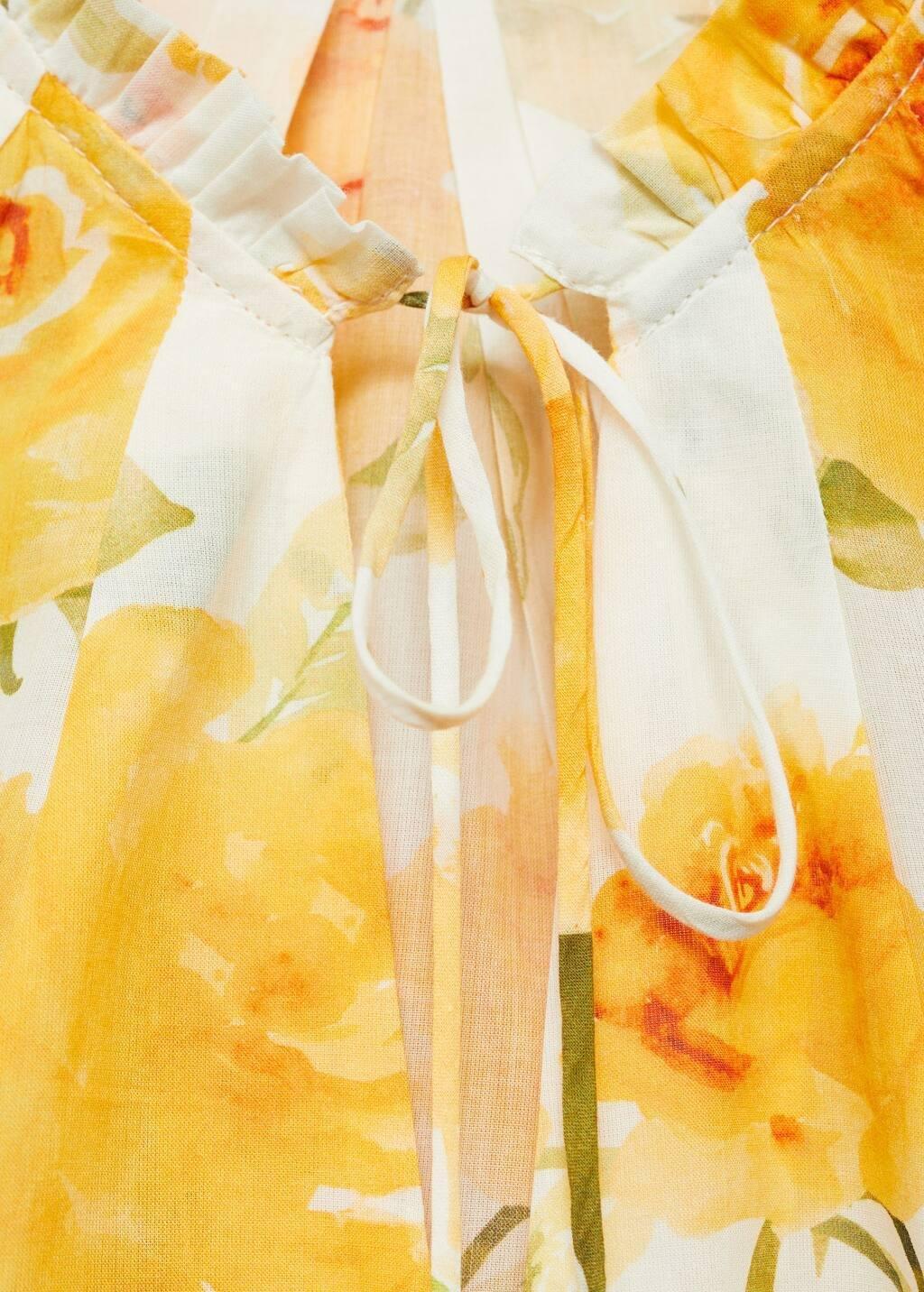 YELLOW Floral cotton blouse, , large image number 4