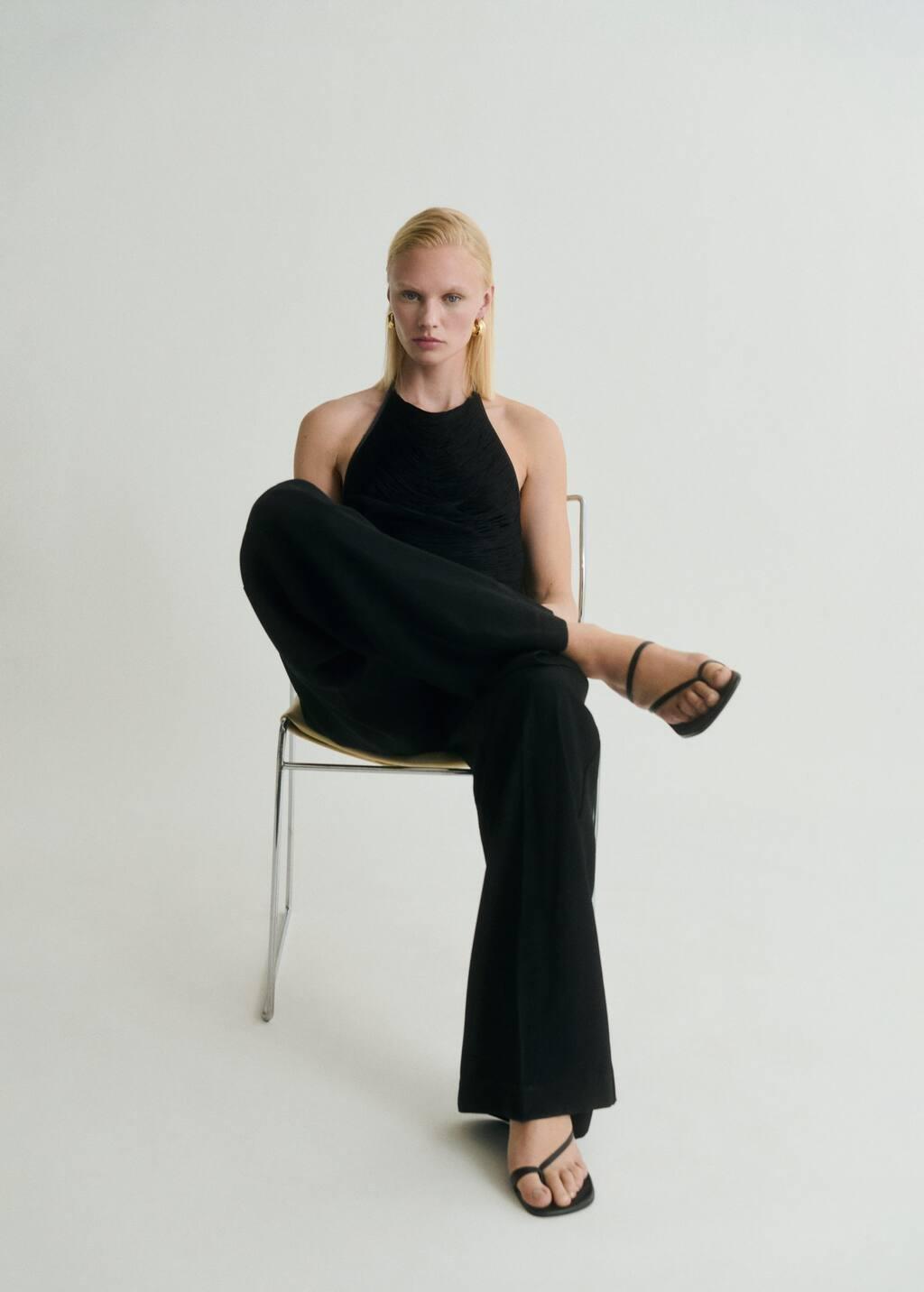 BLACK Halter neck jumpsuit, , large image number 4
