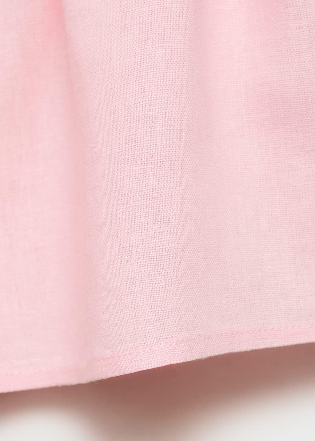 Pink Lt Pastel Linen Shorts With Draped Waist, , large image number 3