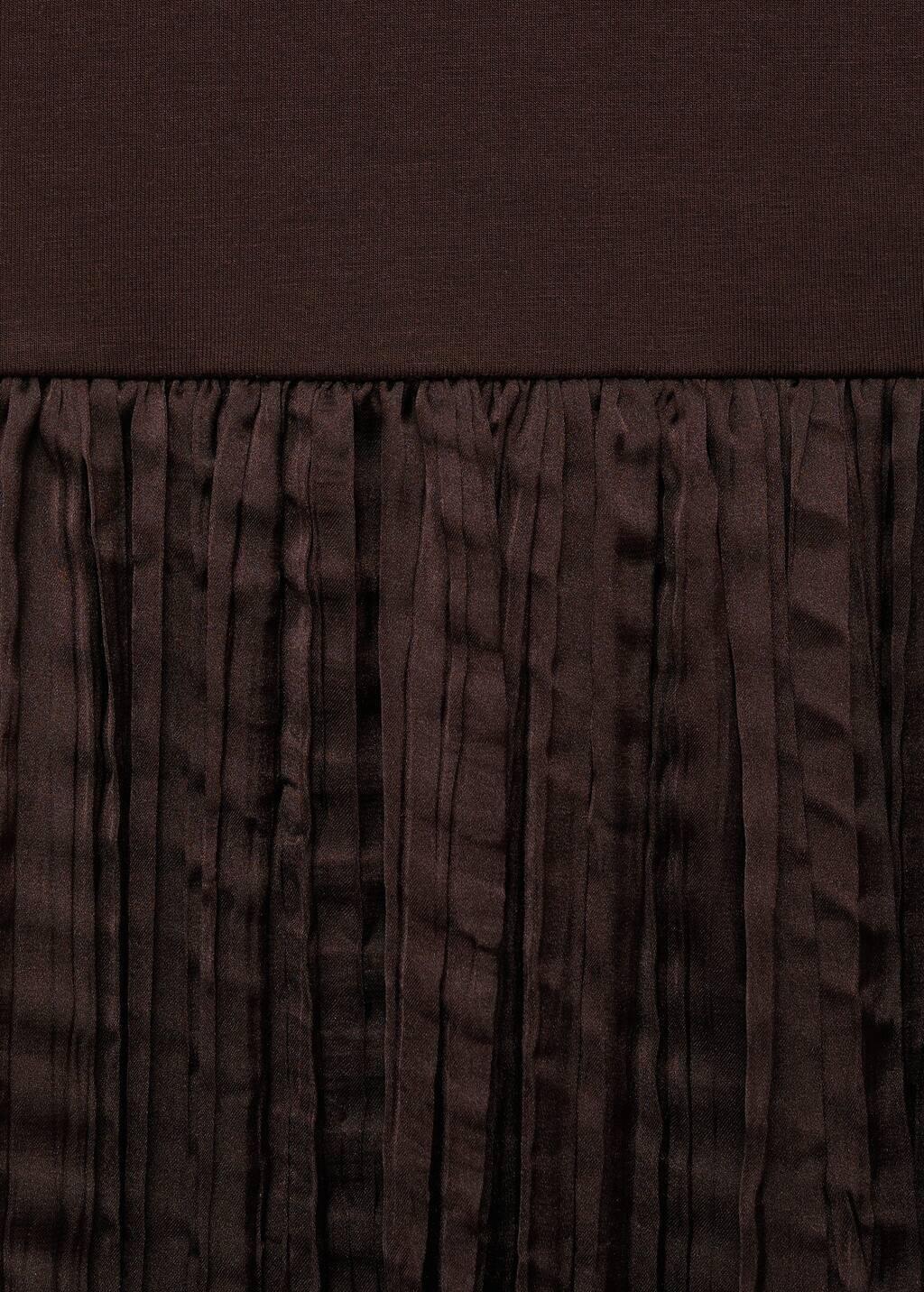 Brown Combined-Fabric Long Dress, , large image number 6