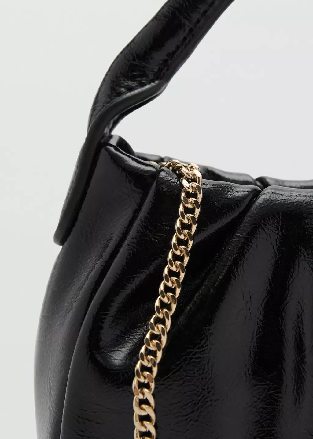 Black Quilted Chain Bag, 0201_99, large image number 2