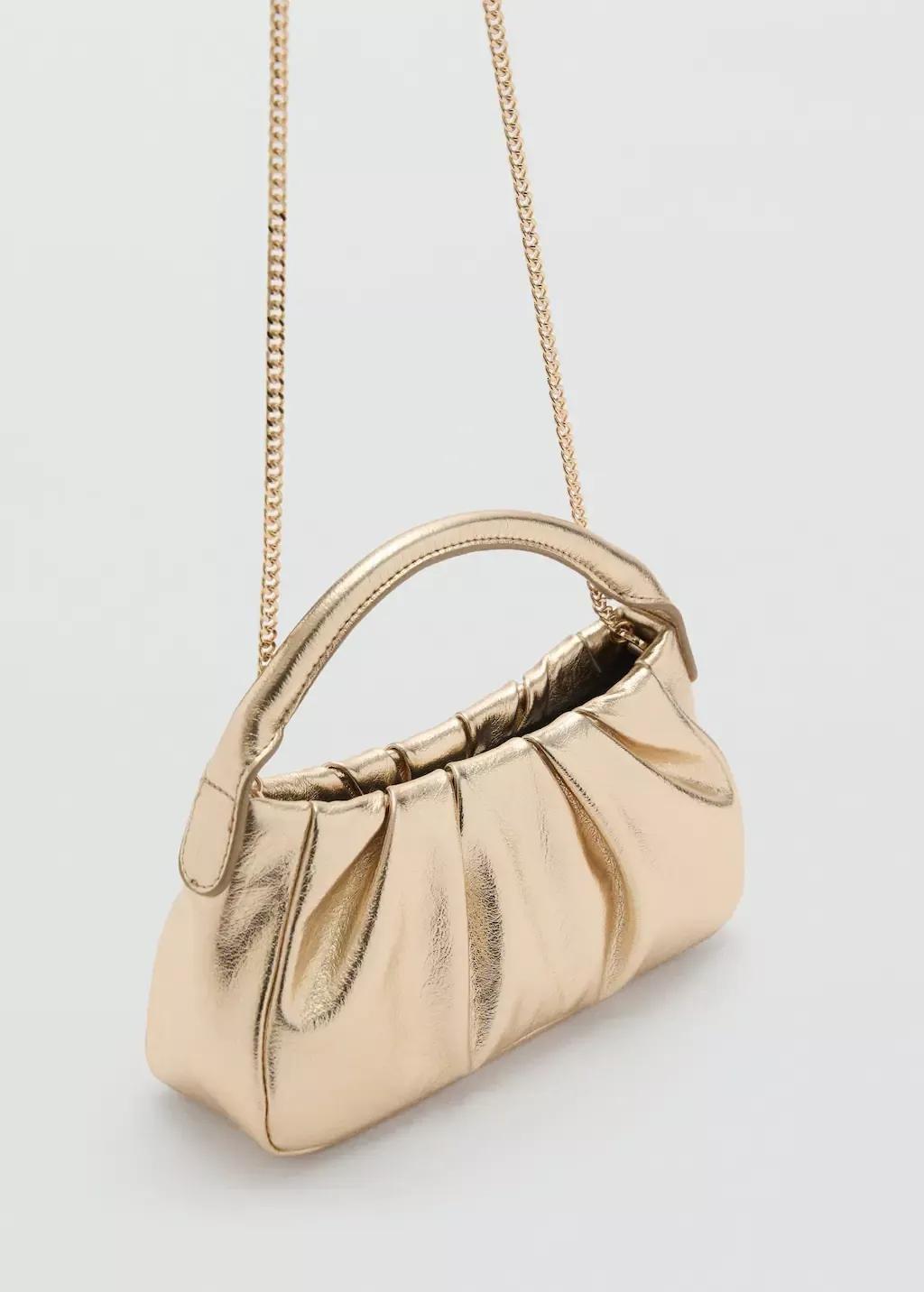 Gold Quilted Chain Bag, Gold, large image number 0