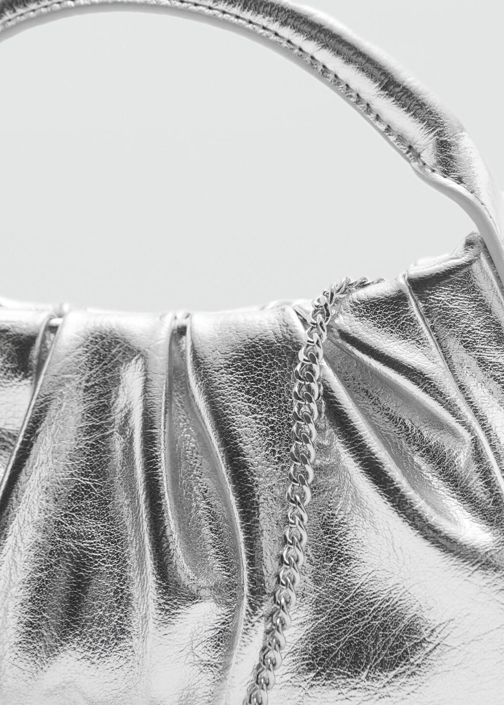 Silver Quilted Chain Bag, Silver, large image number 4