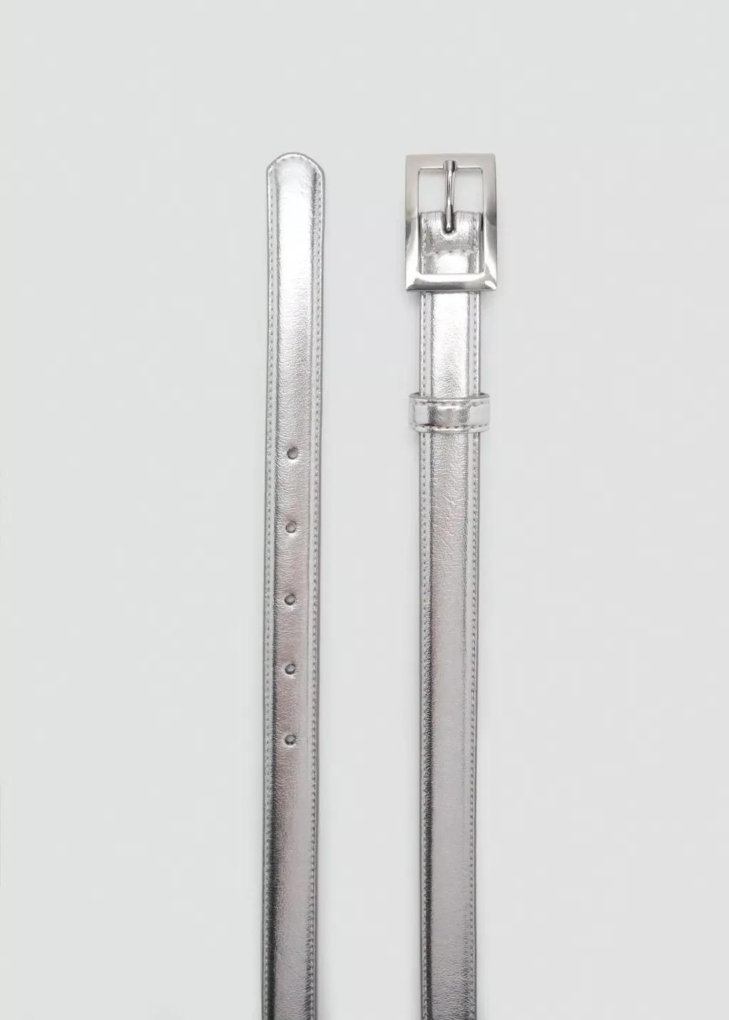 Silver Square Buckle Belt, , large image number 1