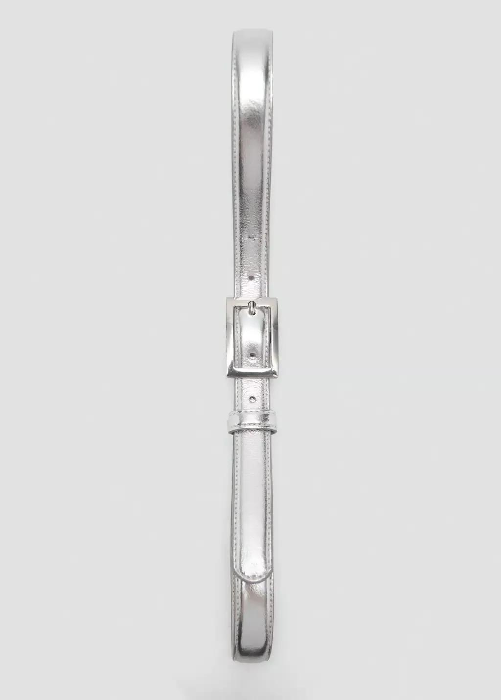 Silver Square Buckle Belt, , large image number 2