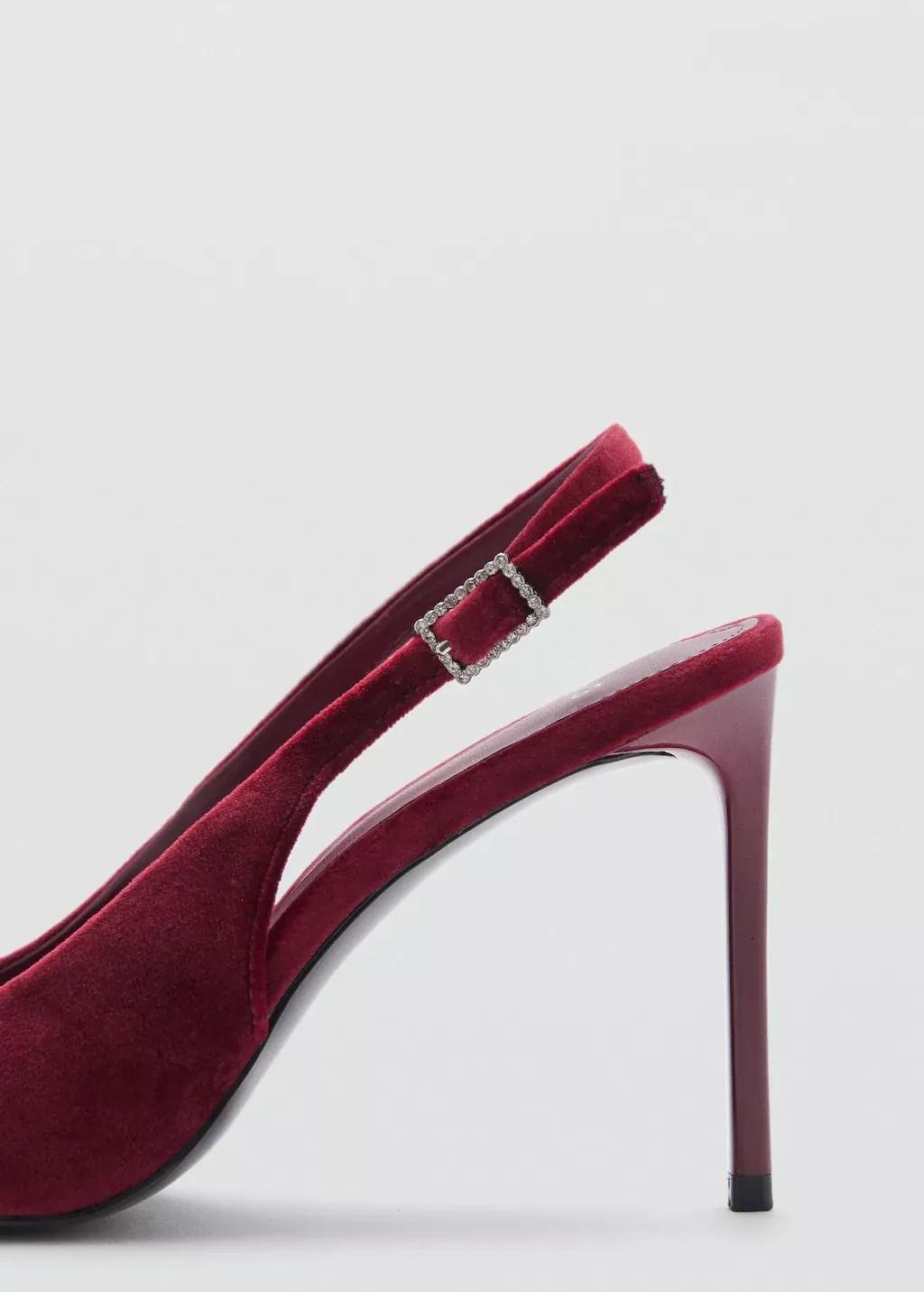 Red Velvet Heeled Shoes, , large image number 1