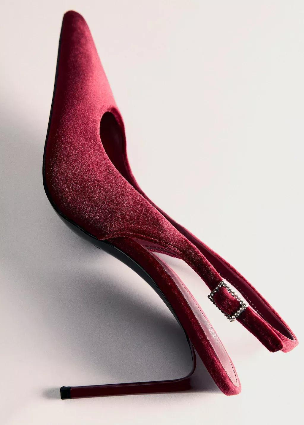 Red Velvet Heeled Shoes, , large image number 4