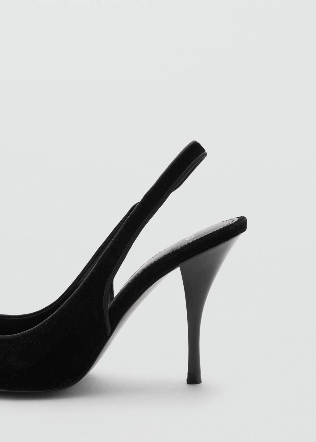 Black Velvet Heeled Shoes, , large image number 1