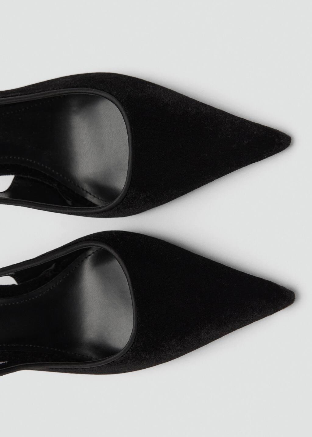 Black Velvet Heeled Shoes, , large image number 2