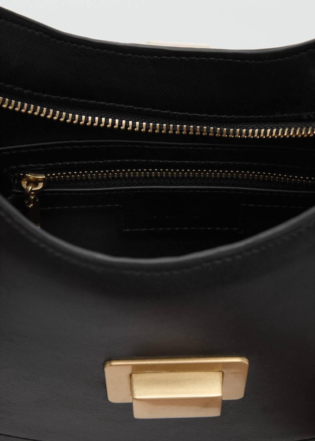 Black Plain Shoulder Bag, Black, large image number 1