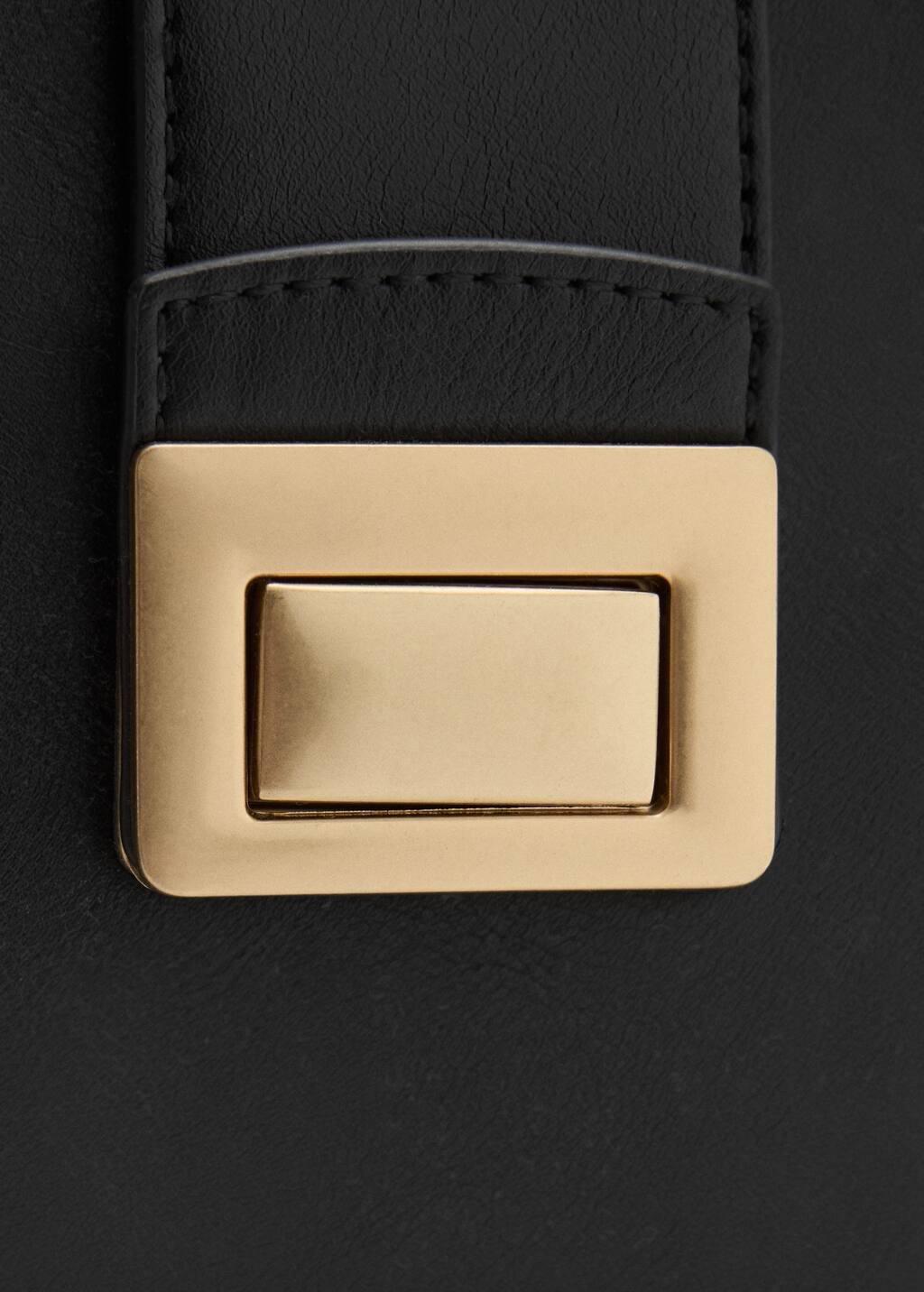 Black Plain Shoulder Bag, Black, large image number 4