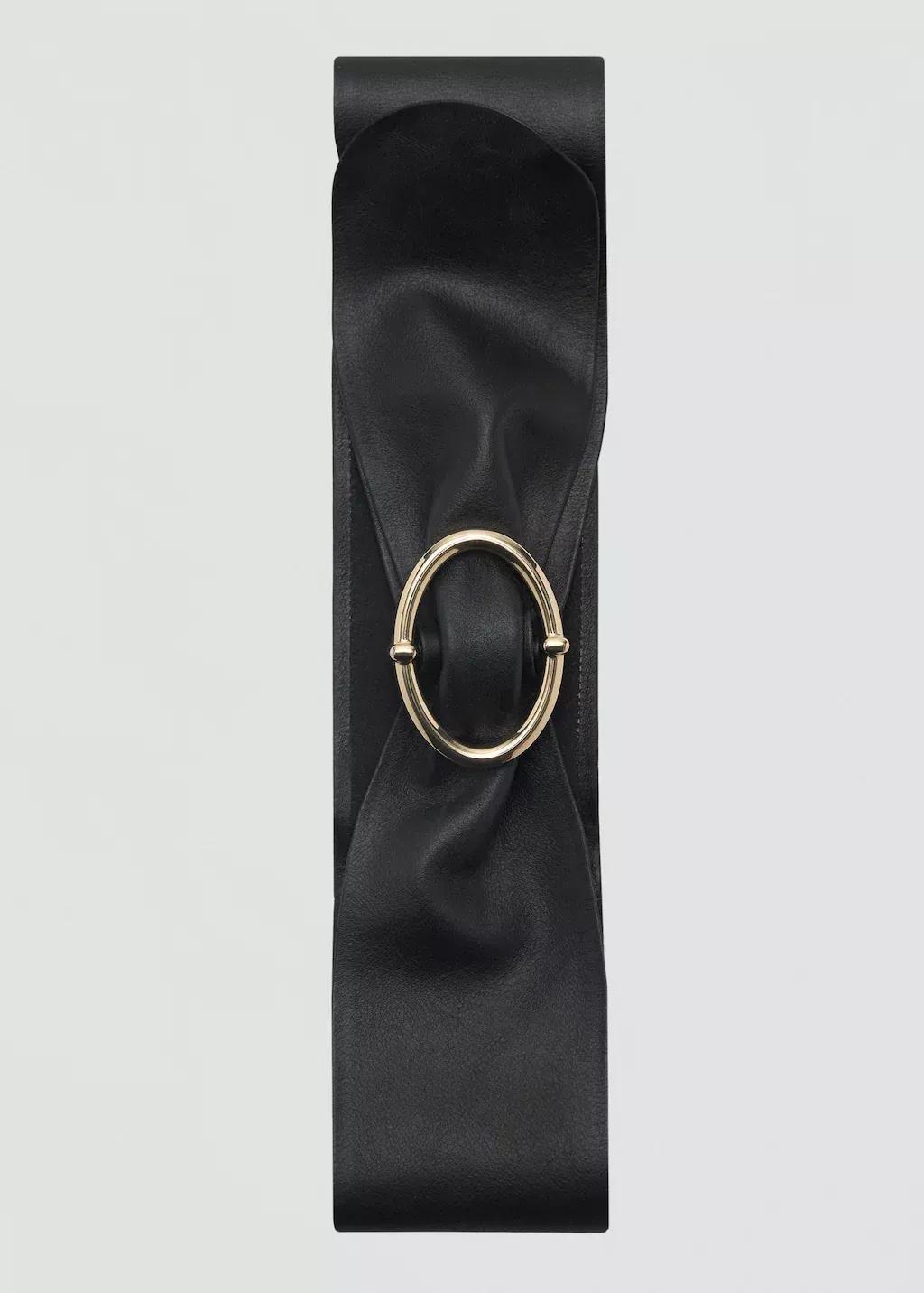 Black Leather Obi Belt, , large image number 2