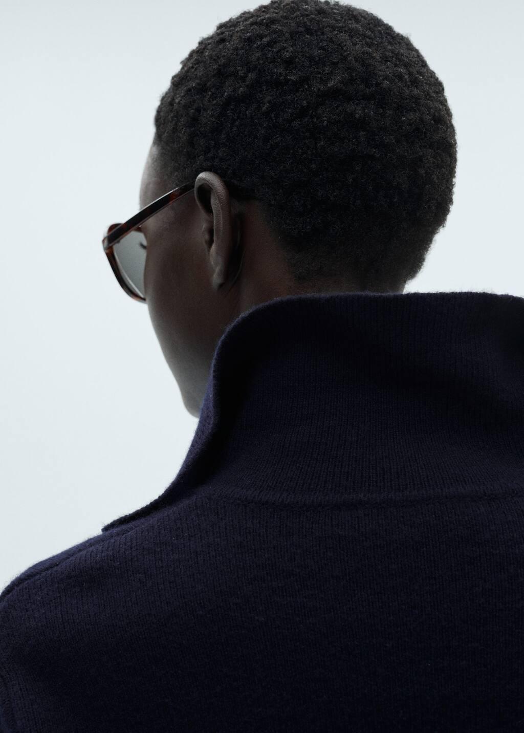 Navy Double-Breasted Wool Jacket, , large image number 4