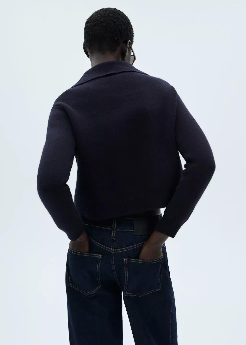 Navy Double-Breasted Wool Jacket, , large image number 7