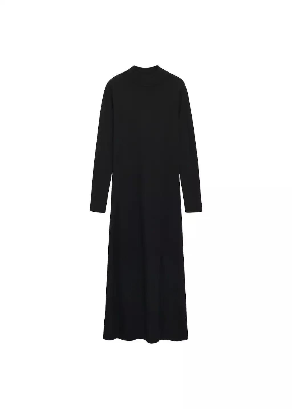 Black Side Slit Knit Dress, , large image number 3